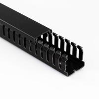 23462000n Betaduct 2346 Black Slotted Panel Trunking - Open Slot, W25 mm x D50mm, L2m, Noryl