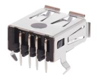 1903814-1 TE Connectivity Straight, Through Hole, Socket- Single Port Type A USB Connector