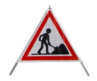 252-3787 RS PRO Galvanised Steel Men at Work Tripod, H700 mm W750mm