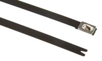 111-00296-mbt20hfc-spss316-bk HellermannTyton Cable Tie, Roller Ball, 521mm x 7.9 mm, Black Polyester Coated Stainless Steel, Pk-50