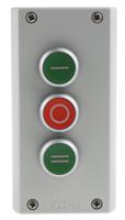 216532-m22-i3-m1 Eaton Momentary Enclosed Push Button - 3NO/3NC, Plastic, 3 Cutouts, Green/Red/Green, I/O/II, IP69K
