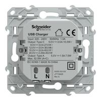 s520403 Schneider Electric Straight, Flush Mount, Socket Type USB A + C IP20 USB Connector