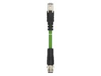 tcd14741111-005 TE ConnectivityTCD1474, 5m Cat5e, Green M12 to Male RJ45 Male Shielded, Terminated PVC Sheath