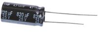 eeufr1e821 Panasonic 820μF Aluminium Electrolytic Capacitor 25V dc, Radial, Through Hole - EEUFR1E821