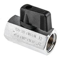 486-340 RS PRO Chrome Plated Brass Hydraulic Ball Valve G 3/8