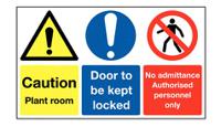 146-404 RS PRO Self-Adhesive Area Hazard Hazard Warning Sign (English)