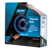 63642531814 Norton P120 Grit Fine Sandpaper Roll, 25m x 50mm