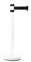 rs2whbk Viso White Steel Barrier Post, 2m, Black Tape