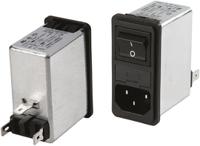fn286-4-06 Schaffner 4A, 250 V ac Male Snap-In IEC Filter 2 Pole FN286-4-06, Faston 2 Fuse