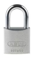 80ti50 ABUS Key Weatherproof Titanium Weatherproof Padlock, 9.5mm Shackle, 50mm Body
