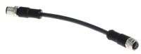 380325 Pilz Female 4 way M12 to Male 5 way M12 Sensor Actuator Cable, 0.1 m