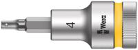 05003820001 Wera 1/2 in Drive Bit Socket, Hex Bit, 4mm, 60 mm Overall Length
