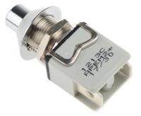 1213mc8 APEM Push Button Switch, Momentary, Panel Mount, 12.2mm Cutout, SPST, 250V ac