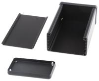 1455k1202bk Hammond 1455 Series Black Aluminium Enclosure, IP54, Black Lid, 120 x 78 x 43mm