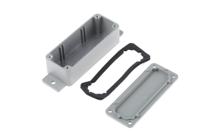 621-5028 RS PRO Grey Die Cast Aluminium Enclosure, IP66, Flanged, Grey Lid, 113.9 x 35.1 x 30mm