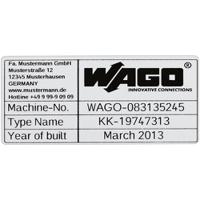 210-802 WAGO 210 Silver Black Print Label, 70mm Width, 33mm Height, 500Per Pack Qty