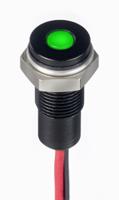 171-3830 RS PRO Green Panel Mount Indicator, 21.6 → 26.4V dc, 6mm Mounting Hole Size, Lead Wires Termination, IP67