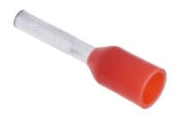 513-2607 RS PRO Insulated Crimp Bootlace Ferrule, 8mm Pin Length, 1.4mm Pin Diameter, 1mm² Wire Size, Red