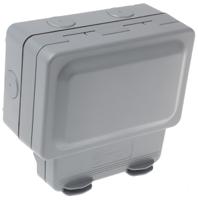 k56481gry MK Electric Grey 2 Gang Plug Socket, 2 Poles, 13A, Type G - British, Outdoor Use