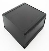 188-1289 RS PRO Black Extruded Aluminium Heat Sink Case, IP40, Black Lid, 200 x 200 x 219mm
