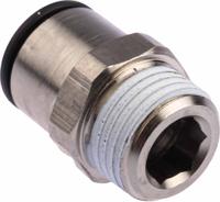 3175-14-21 Legris LF3000 Series Straight Threaded Adaptor, R 1/2 Male to Push In 14 mm, Threaded-to-Tube Connection Style