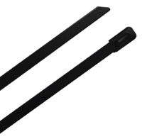 183-4255 RS PRO Cable Tie, Ball Lock, 360mm x 4.6 mm, Black 316 Stainless Steel, Pk-100