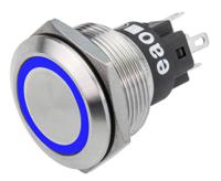 82-66512124 EAO 82 Series Illuminated Push Button Switch, Latching, Panel Mount, 22.3mm Cutout, SPDT, Blue LED, 240V, IP65, IP67