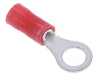 34149 TE Connectivity, PLASTI-GRIP Insulated Ring Terminal, M5 Stud Size, 0.26mm² to 1.65mm² Wire Size, Red