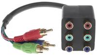 768-4179 RS PRO Male RCA x 3 to Female RCA x 6 Aux Cable, Blue, Green, Red, 12in