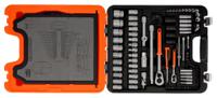 s108 Bahco 108-Piece Metric 1/2 in; 1/4 in Deep Socket/Standard Socket/Spanner/Allen Key/Bit Set with Ratchet, 6 point;