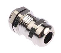 831-9046 RS PRO Metallic Nickel Plated Brass Cable Gland, PG7 Thread, 3mm min., 6.5mm max., IP68