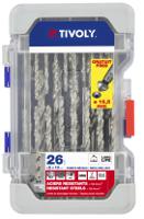 11452070002 Tivoly 26-Piece for Steel, 13mm Max, 2mm Min, HSS Bits