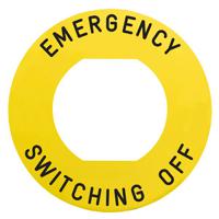 zby9360m Schneider Electric Legend for Use with Harmony XB4, Harmony XB5, EMERGENCY SWITCHING OFF