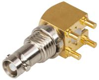 034-1030 Amphenol RF HD-BNC Series, Jack Panel Mount HD-BNC Connector, 75Ω, Through Hole Termination, Right Angle Body