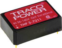 thp-3-7211 TRACOPOWER THP 3 DC-DC Converter, 5V dc/ ±100mA Output, 36 → 160 V dc Input, 3W, Through Hole, +85°C Max Temp