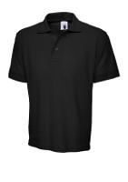 uc102blk-s Uneek UC102 Black Cotton, Polyester Polo Shirt, UK- 38 → 40in, EUR- 96 → 101cm