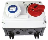 7621rs MENNEKES Right Angle Switchable IP67 Industrial Interlock Socket 2P+E, Earthing Position 6h, 16A, 230 V