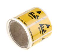 364-3622 RS PRO Yellow Vinyl ESD Label, Earth Bonding Point-Text 300 mm x 150mm