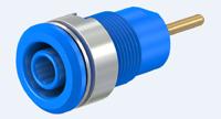233010-23 Staubli Blue Female Banana Socket, 4 mm Connector, 24A, 1000V, Gold Plating