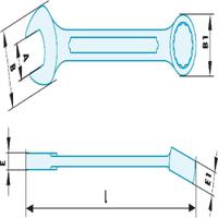 44012sr Facom 440 Series Spanner, 12mm, Metric, Double Ended, 150 mm Overall