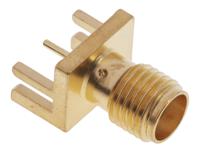 142-0701-801 Cinch SMA Series, Jack Edge Mount SMA Connector, 50Ω, Solder Termination, Straight Body
