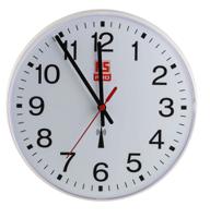 235-6333 RS PRO White Radio Controlled Analog Wall Clock, 255mm Diameter