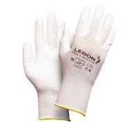 gant-de-montage-enduit-pu-blanc-t8 Lebon Protection Polywhite White Polyamide Work Gloves, Size 8, Polyurethane Coating