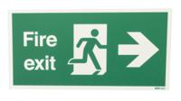 146-372 Polypropylene Fire Exit Right, Fire Exit, English, Exit Sign