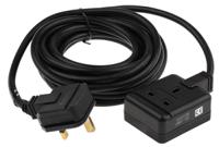 296-3587 RS PRO 5m 1 Socket Type G - British Extension Lead