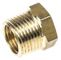 0163-17-13 Legris Brass Pipe Fitting, Straight Threaded Reducer, Male R 3/8in to Female G 1/4in