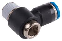 qslv-14-8-i Festo QS Series Elbow Threaded Adaptor, R 1/4 Male to Push In 8 mm, Threaded-to-Tube Connection Style, 153100