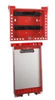 26-grouplb-redpermit-display-station Brady Red 27-Lock Plastic Group Lockout & Permit Control, 11.94mm Shackle