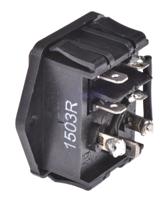 1-1609112-4 TE Connectivity 15A, 250 V ac Male Flange Mount IEC Filter 2 Pole , Spade None Fuse