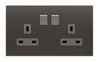 2cla643719n1501-am239147-s ABB Black 2 Gang Plug Socket, 2 Poles, 13A